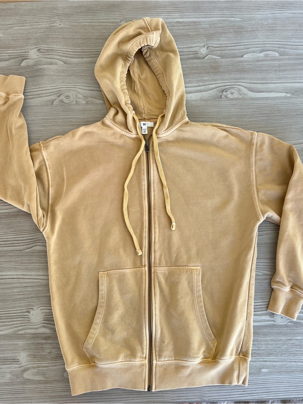 bp Beige/Tan Zip-Up Hooded Sweatshirt